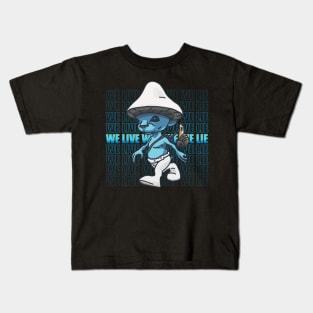 We live we love we lie smurf cat meme v2 Kids T-Shirt